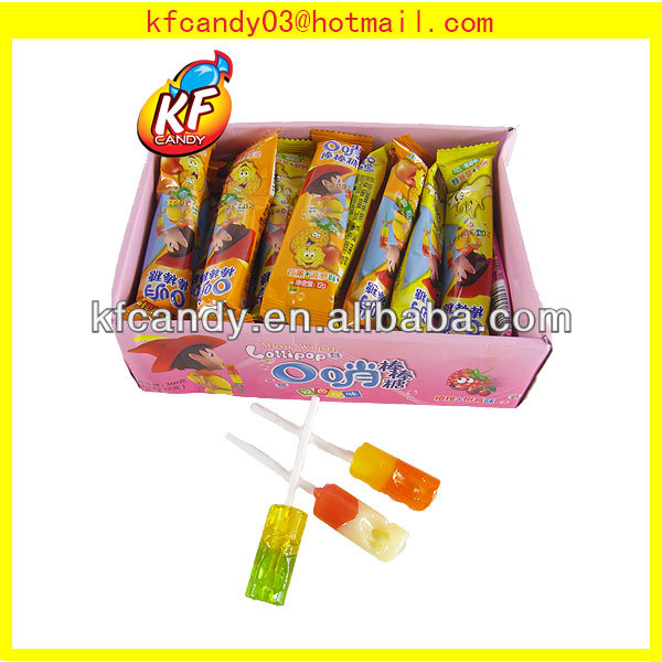 15G Good taste hard watermelon shape fruit flavor lollipop candy,China