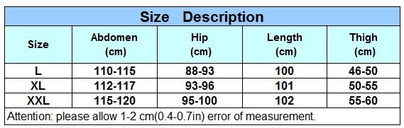 SIZE TABLE