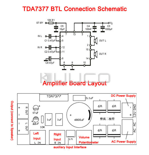 Схема усилителя мощности tda7377