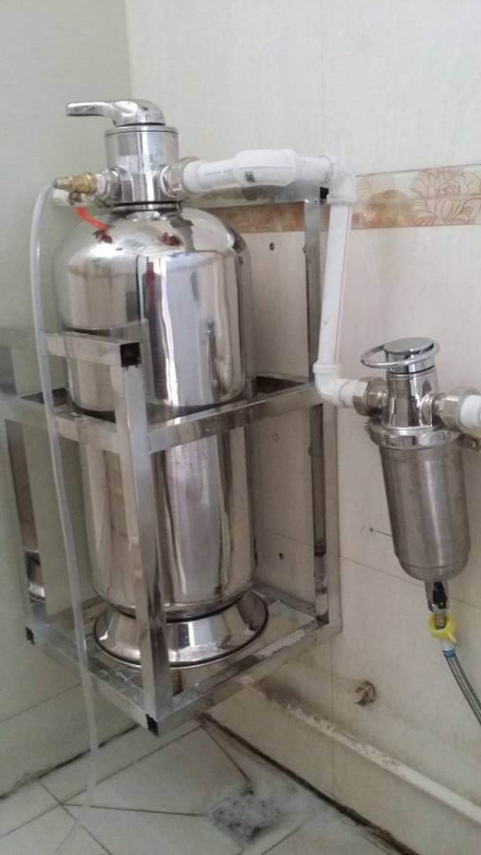 carbon water filter with pre filter installation sample