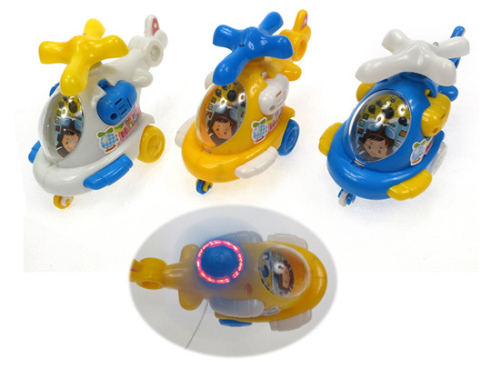 Pull line flashing plane toy candy