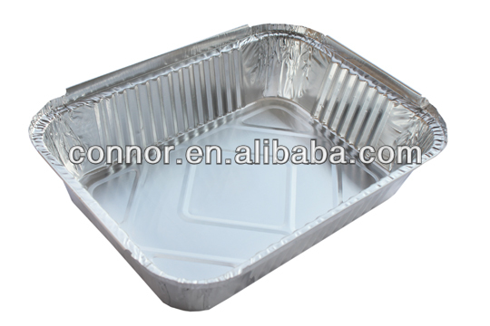 10" X 7 1/5" Large Disposable Rectangular Aluminum Foil Food Container With Lid