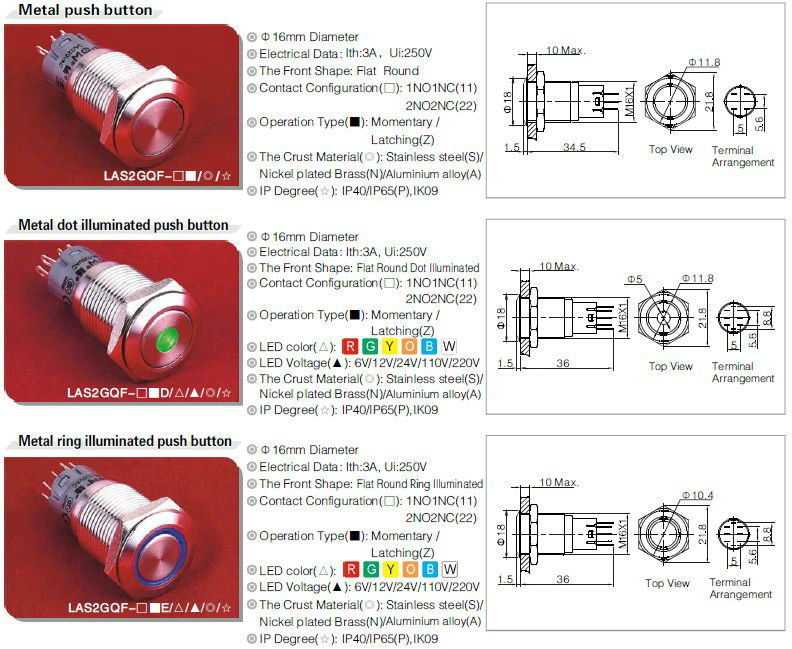 照らされたonpowリセットスイッチ( las2gq、 16ミリメートル、 ce、 rohs指令、 reech、 ip40、 ip65、 ip67)問屋・仕入れ・卸・卸売り