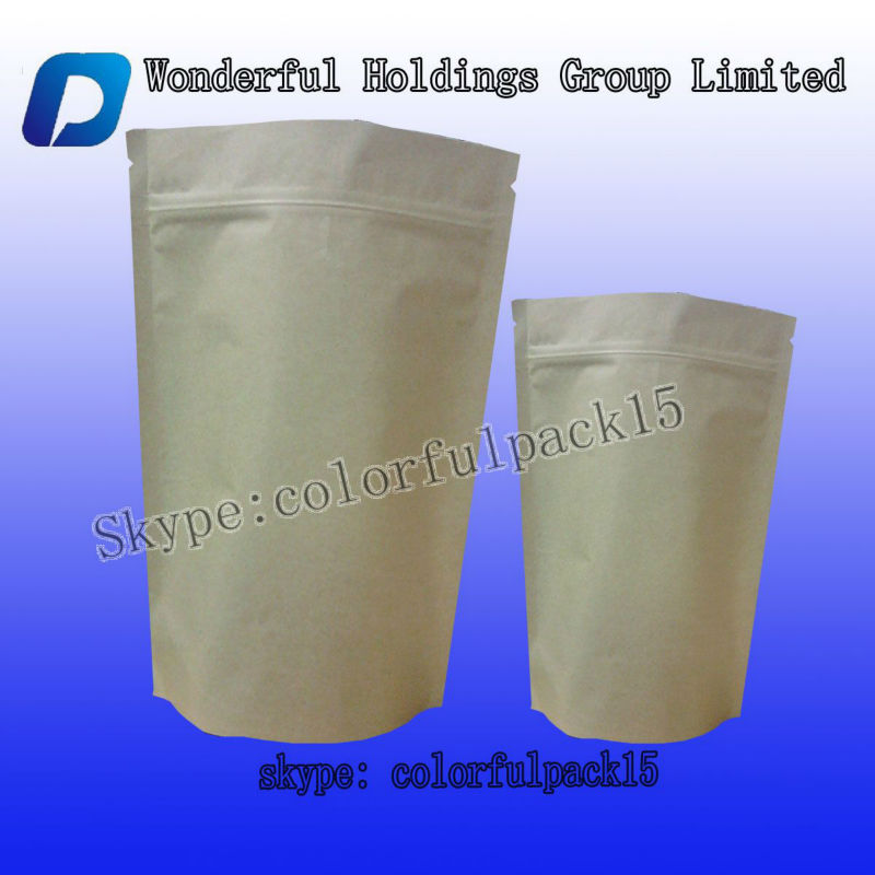 Standing paper tea bag with zipper/customized kraft paper tea bag