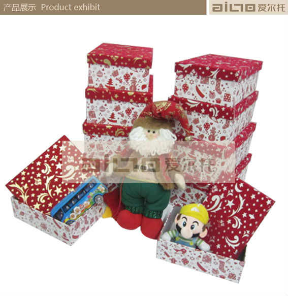 金と銀フロック印刷新しいデザインクリスマスギフトボックスalibbaエクスプレス問屋・仕入れ・卸・卸売り