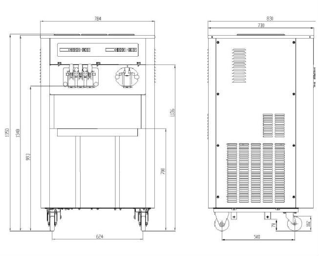 Opf38-224フレーバーソフトクリームとミルクシェイクマシン問屋・仕入れ・卸・卸売り