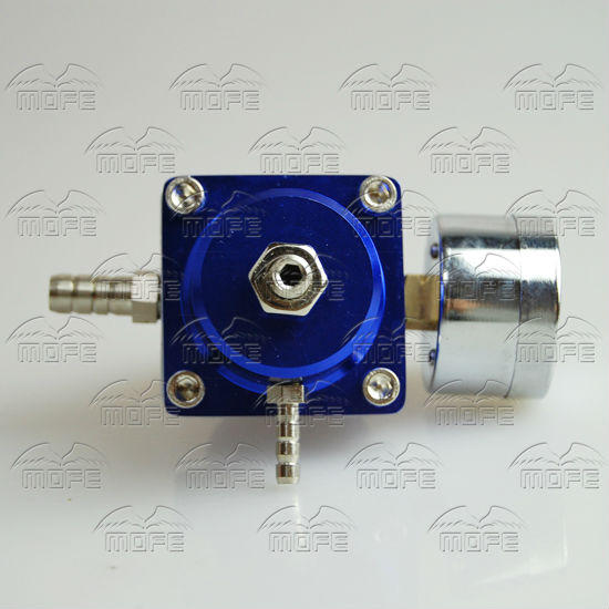 Universal Aluminum Adjustable Fuel Pressure Regulator With Gauge Blue Red DSC_0883