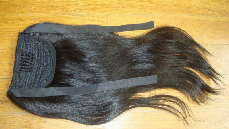 ブロンドにブロンドクリップ波状ブラジルのバージン毛100g巾着ポニーテールの毛の部分問屋・仕入れ・卸・卸売り