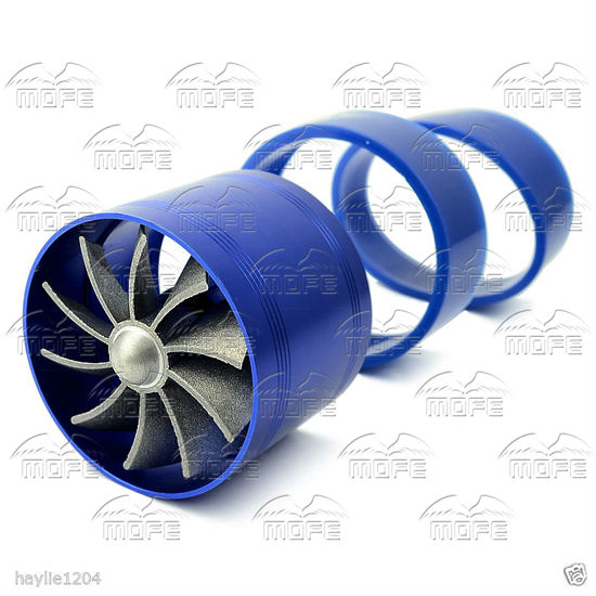 Universal Aluminum Single Propeller Turbo Air Intake Fuel Saver Fan Blue 1