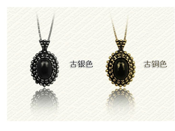 Minimal mix ordr is $15 Wholesale Retail Ancient black crystal stone long sweater necklace Z-A3002 Free shipping
