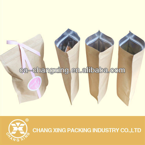 tea bag stand up kraft paper bag for tea packaging