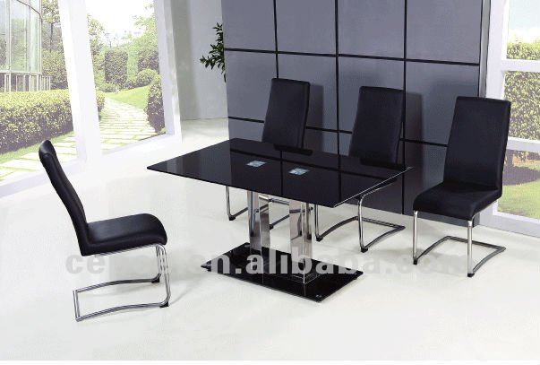 Mesas de comedor de vidrio de alto brillo casa mesa conjunto sets ...