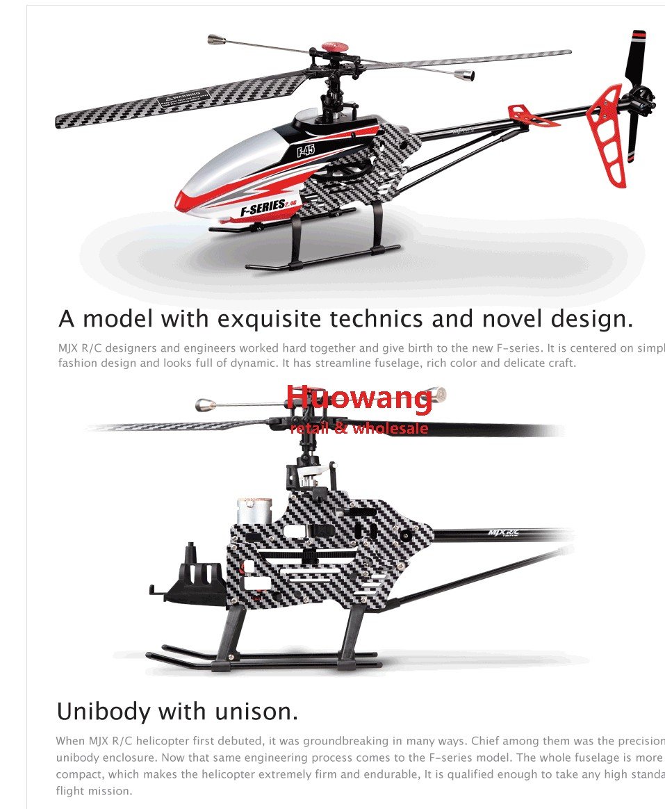 SMALL BOX MJX F45 4CH RC Helicopter, 70cm/2.4G/Gyro/LCD Controller! F45 Helicopters Remote Control Toy