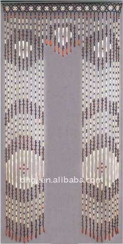 Patterned Natural Wooden Beaded Door Half Curtain Buy Patterned