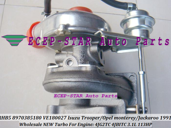 RHB5 8970385180 VI95 VE180027 TURBO For ISUZU Trooper Campo OPEL Monterey Jackaroo 1991- 3.1L 4JG2TC 4JBITC 113HP turbocharger - (5)