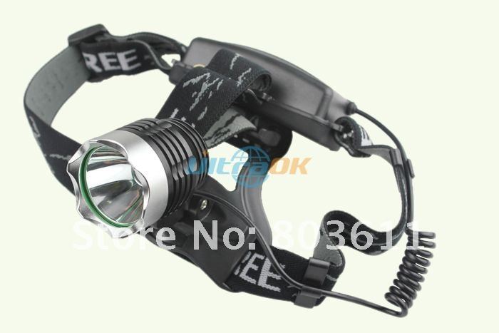 1600 lumens CREE XML T6 LED Aluminum alloy Headlamp Head Torch Lamp light Flashlight 3 Mode black new+AC Charger free shipping