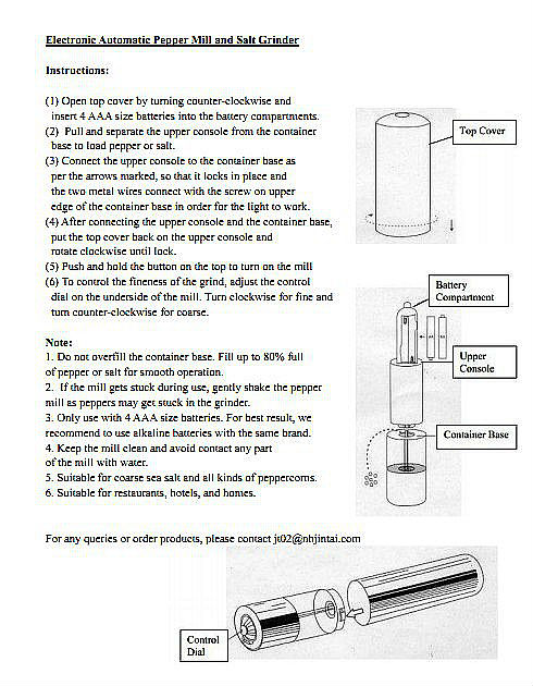 battery operated salt pepper spice grinder