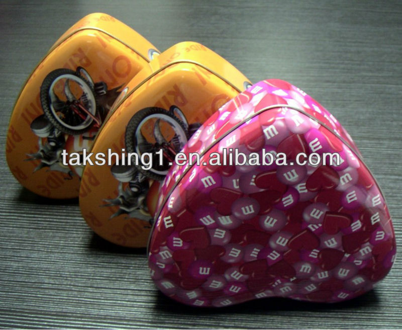 heart tin box for chocolate