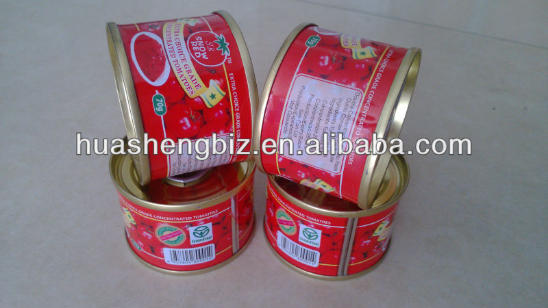 Supplying bulk tomato paste in tin 70g