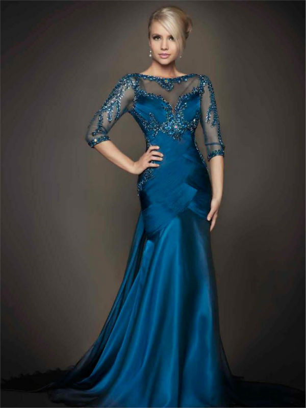 Long sleeve evening dresses