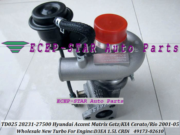 TD025M 28231-27500 Hyundai Accent Getz Matrix KIA Cerato 2001-05 D3EA 1.5L CRDI 49173-02610 turbocharger (6)