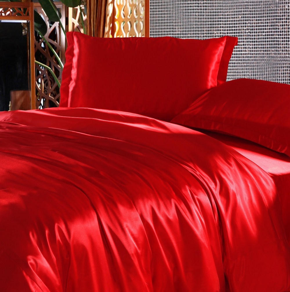 Covers Red Comforter Sets Queen Silk Luxury Bedding Set Cheap Bed ...