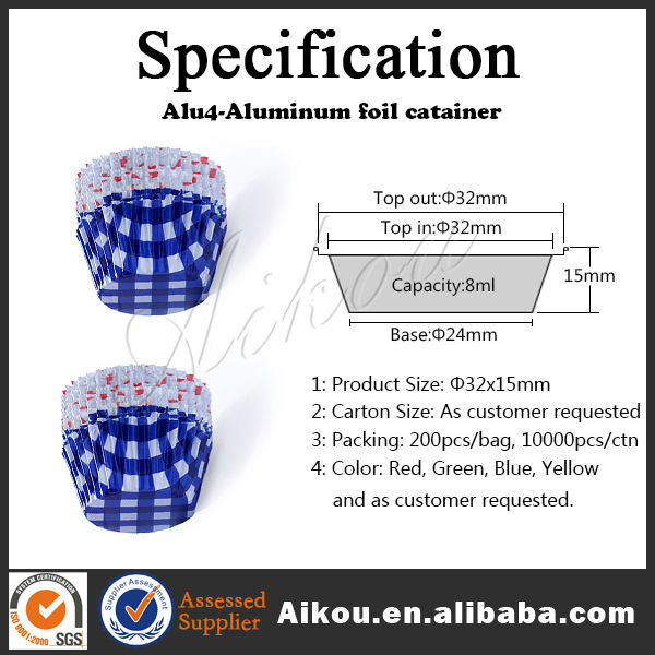 different shape and different use aluminum container aluminium cake cup