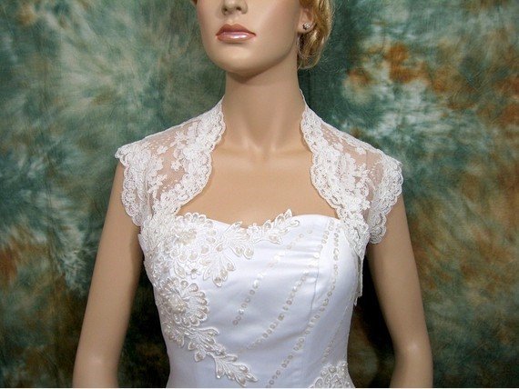 bridal lace wedding bolero jacket