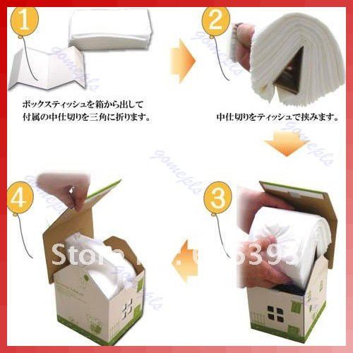 Chipboard House-type Folding Tissue Roll Paper Case Box Cover Holder Gift