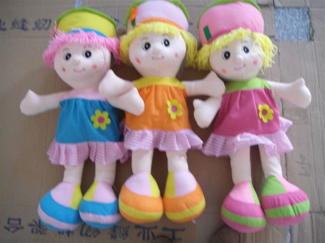 豪華な詰め物を生地の愛の女の子の人形のおもちゃ、 漫画の赤ちゃんの女の子の人形のおもちゃに飾りの帽子& スカート( 021)問屋・仕入れ・卸・卸売り
