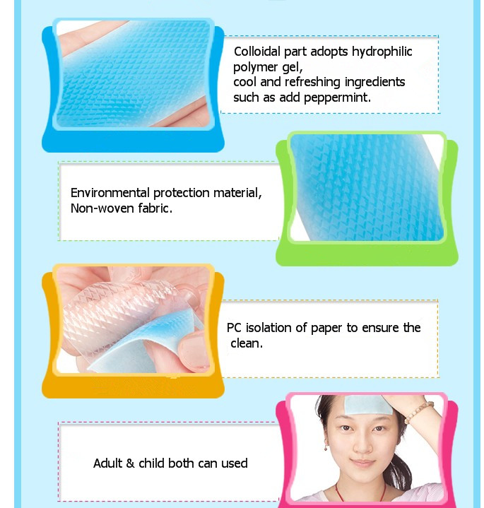 Effective cooling patch gel product for reducing fever