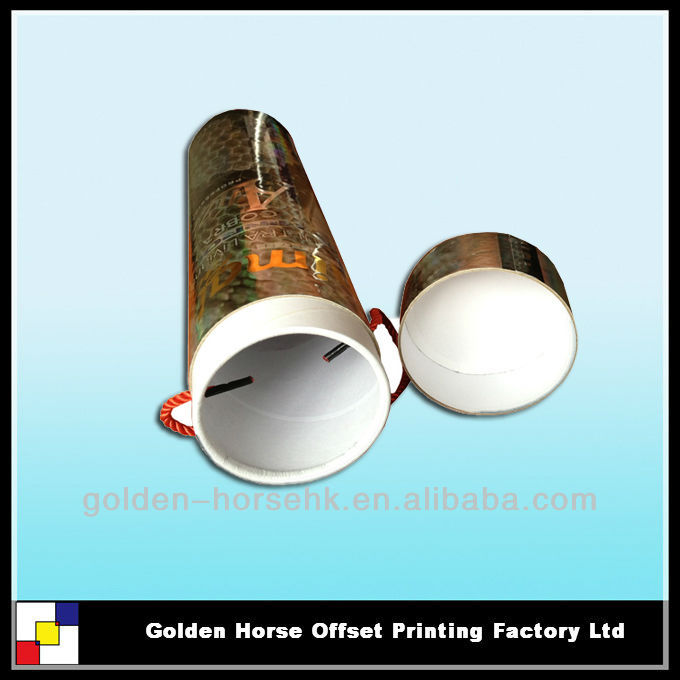Glossy Paper Cylinder Box For Red Wine