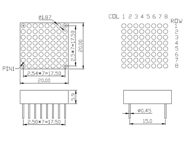 マルチカラーディスプレイモジュールパネル5x7の16x168x8のrgbledドットマトリクス問屋・仕入れ・卸・卸売り
