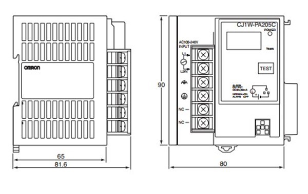 CJ1W-PA205C dimension
