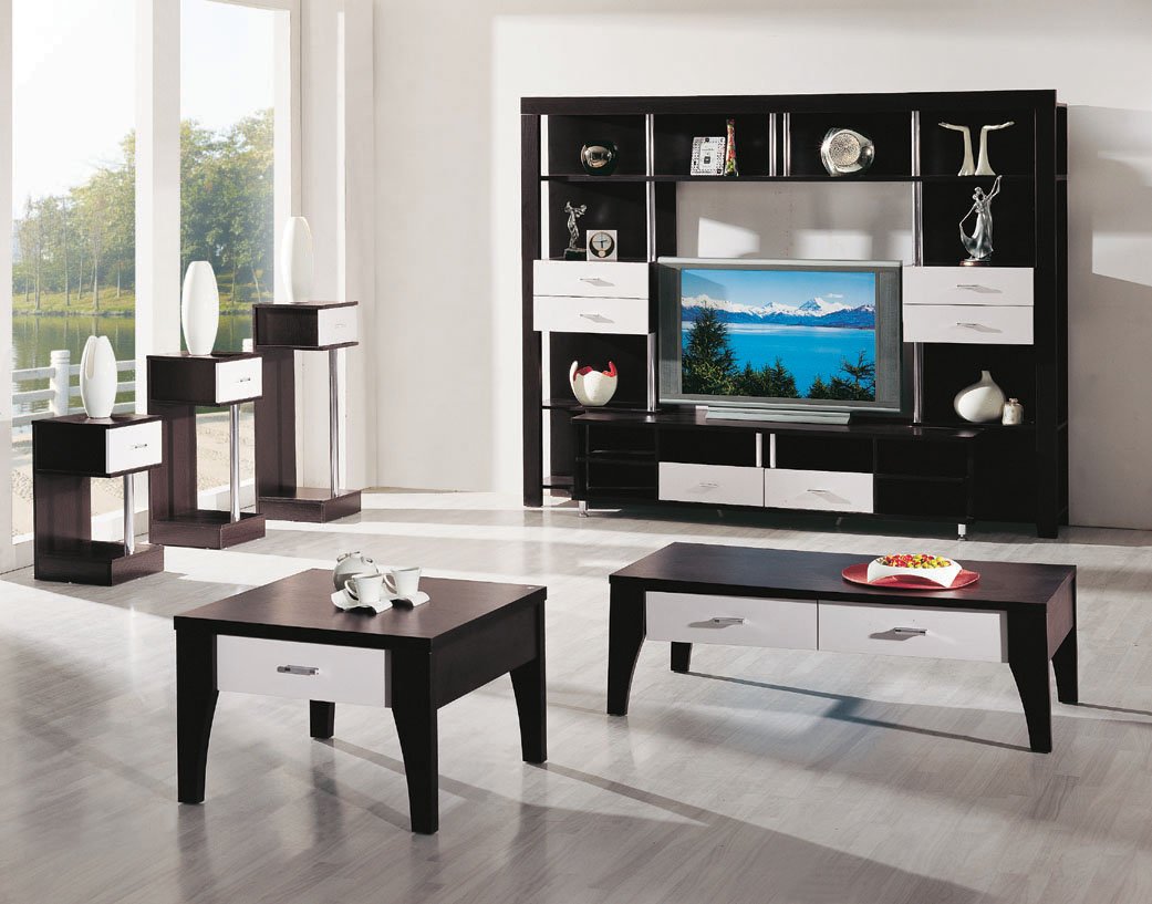 8802 zwarte walnoot familie moderne woonkamer sets woonkamer sets ...