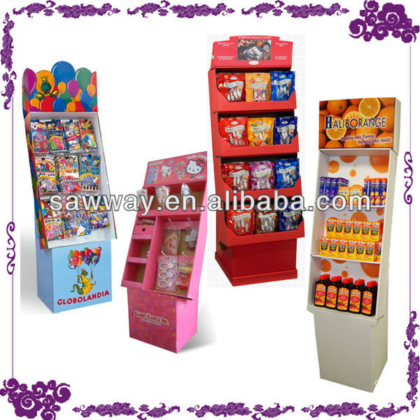 Cardboard Chewing Gum Corrugated Display Stand Paper Chewing Gum Display