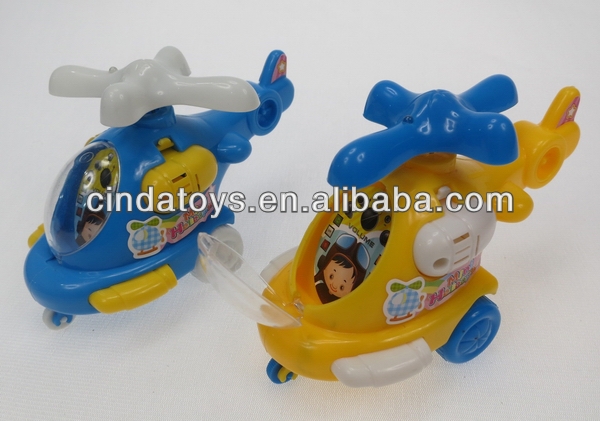 Pull string plane with light wholesale plastic candy toy factory