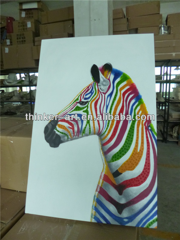 抽象的な動物の油絵アフリカゼブラ、 ハンドメイド馬ホーム壁の装飾のためのキャンバスの絵画問屋・仕入れ・卸・卸売り