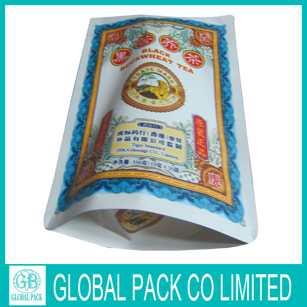 white paper empty tea bag/stand up white paper zipper packaging bag