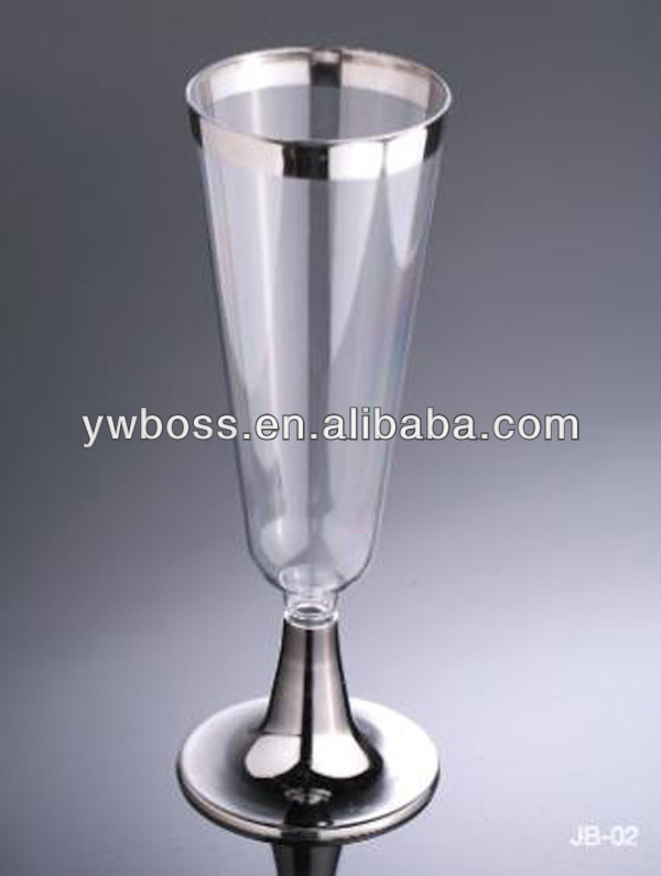 7oz ps siver coated plastic decorative champagne glasses,China XUELI