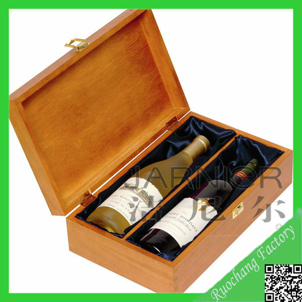 Hot selling natural wooden wine or champagne box, custom wooden wine box