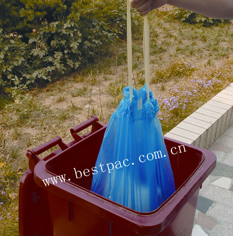 HDPE/LDPE Drawstring bags on roll.