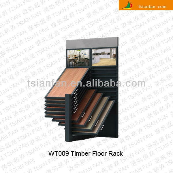 Wt009 Ceramic/Stone/Mosaic/Tile Plank Horizontal Side Floor Display Rack