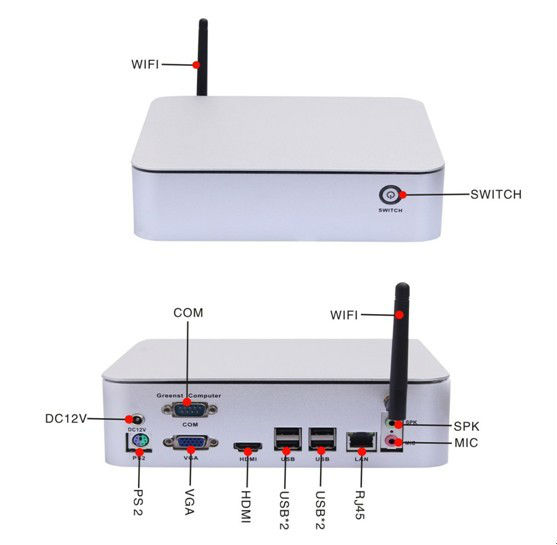 ホット!! Miniコンピュータi3ミニpcデスクトップマシン32103.2ghzのintelcorei3は4*usb2.0,1*hdmi1.3,1*vga問屋・仕入れ・卸・卸売り