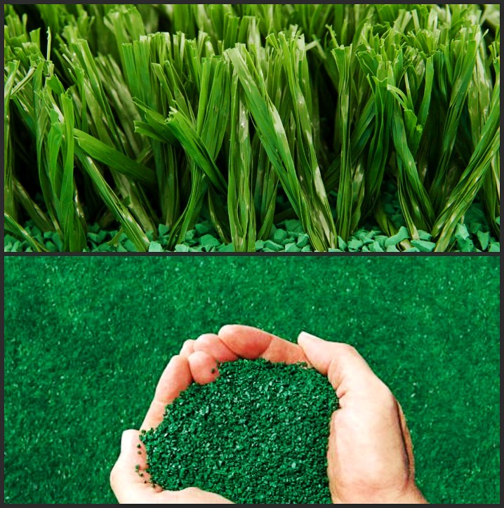 green artical grass granules