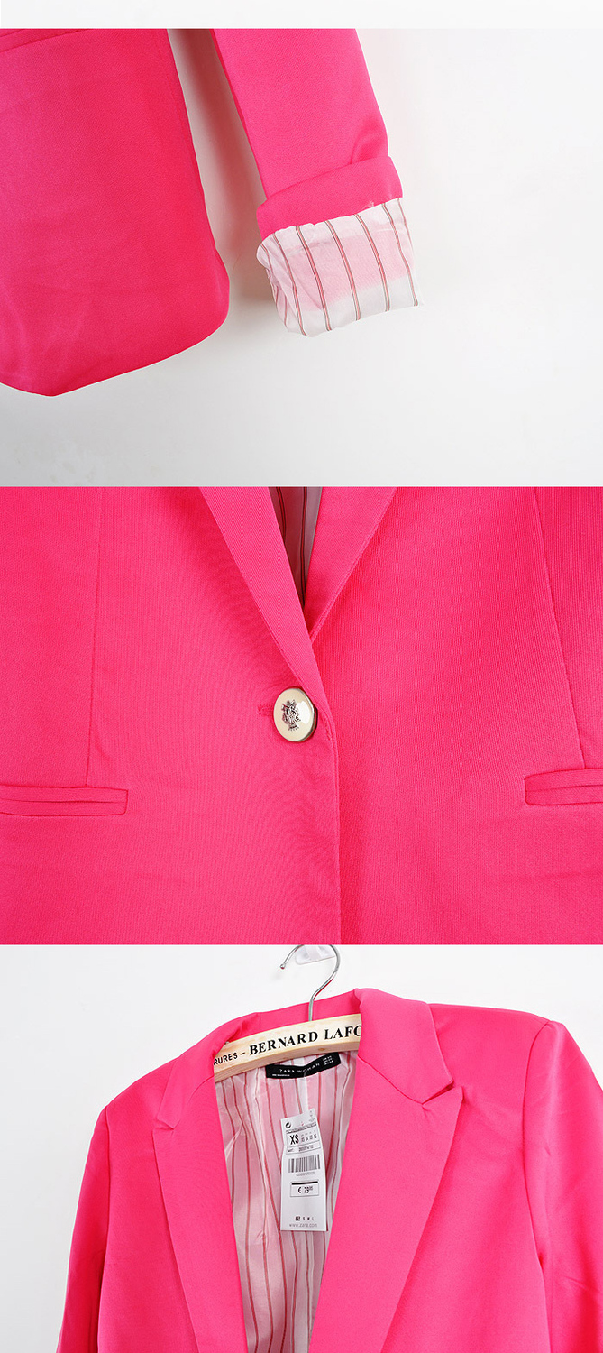 女性ファッションジャケット基本2013折り畳み式スリーブチュニックコートのキャンディの色カーディガンxs-xl9794ブレザー問屋・仕入れ・卸・卸売り