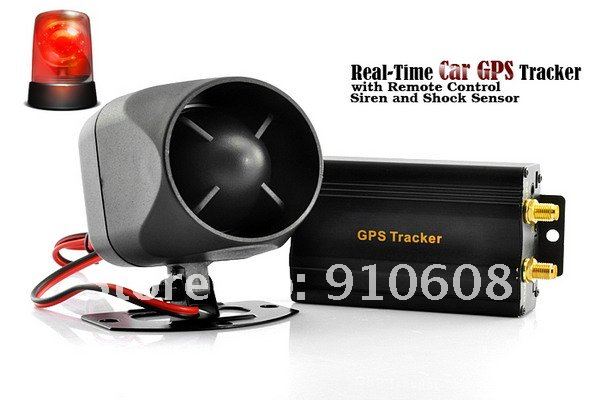 Free shipping TK103B Car GPS tracker+ Remote Control Quadband Car Alarm Free Spanish Portuguese PC GPS tracking system