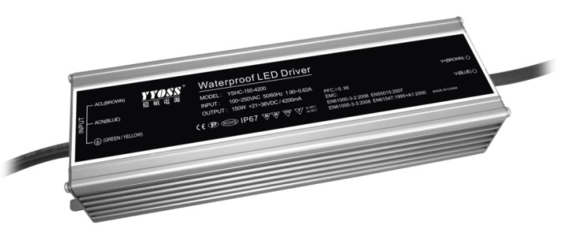 Pfc0.95/IP67 EMC LVD 150W 4200ma LED street light driver high efficiency 90%