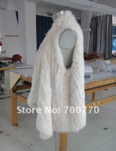 ウサギの毛皮手は開いた前部のベストを編み、最高にされたヘム2012新しい手は様式の方法女性Gilet STY.NO.3053-1を編んだ仕入れ・メーカー・工場