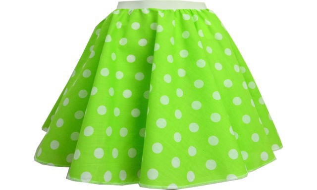 green white Ladies Rock and Roll Skirts